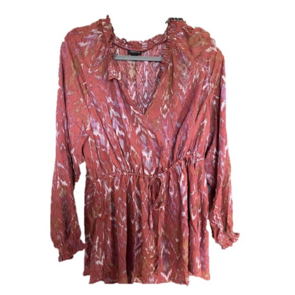 Torrid  Ikat Print Peasant Top NWOT Size 2 (18-20) - Picture 8 of 9
